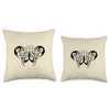 Butterfly Pillow Cream Color Background Throw Pillow