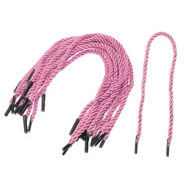 ONLYKXY 60pcs Solid Braided Twisted Handle Rope with Plastic Ends for Bag Box,13inch 3 Satins Xmas Shiny Reusable Decorative Replacement Carrying Portable Thread Cord Trim String (Pink)