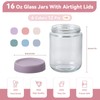 novelinks 16oz Glass jars with Airtight Lids, Over Night Oats