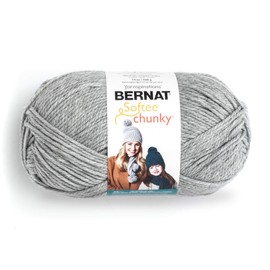Bernat Big Ball Chunky Solid Yarn, 14 oz, Gauge 6 Super Bulky, 100% Acrylic, Grey Heather