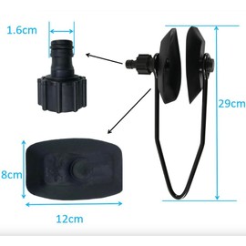 Zodazoqa Boat Motor Flusher Engine Ear Muffs Outboard Garden Hose ConnectionHose Adapter Boat Muffs Outboard Engine Flush Marine Use Kit Boat Accessories (Rectangle, Black, Single Tube)