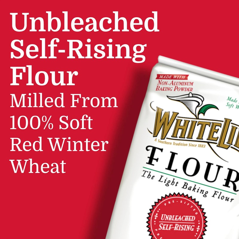 White Lily Unbleached Self-Rising Flour, 5-lb bags (2-Pack)