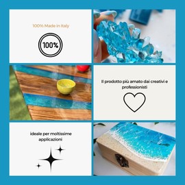 Resin Pro ® 800 Gr Resina Epossidica Ultra Trasparente Atossica - Resina + Indurente, Effetto Acqua per Creazioni Artistiche, Rivestimento Superfici, Modellismo, DIY, Bricolage