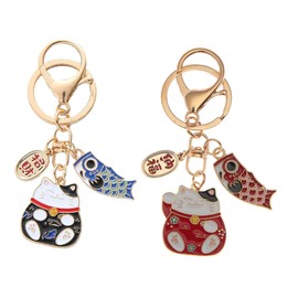 VILLFUL Keychain Cat Charm Keychain for Car Decorative Bag Pendant Schoolbag Accessory