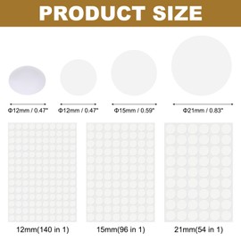 HARFINGTON 6 Sheets Screw Hole Covers Stickers 12mm 15mm 21mm Self Adhesive Screw Covers Caps Waterproof Dustproof Sticker PVC for Wall Wood Screws Furniture Repairing, White