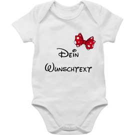 Geschenk mit Namen personalisiert by Shirtracer - Baby Bodysuit Boy Girl - Design Yourself Print - Choice of Text Bow, 1 White