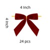 Meseey Velvet Ribbon Twist Tie Bows, 4 Inches, 24 Pieces,