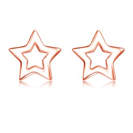 Josfeva 925 Sterling Silver Stud Earrings, Heart Star Cross Stud Earrings for Women Girls, Hypoallergenic Cartilage Earring Plugs, 925 Silver Flat Simple Ear Plugs, Small Earrings Jewellery in Gift