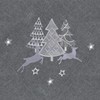 Mr Crimbo Christmas Tablecloth Dark Grey Fabric Luxury Silver Embroidered