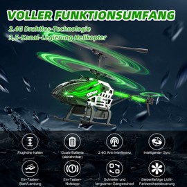 BuzzoXerex RC Helicopter, 2.4G Remote Controlled Helicopter Toy, RC Helicopter Aeroplane with LED Light, 3.5 Channel, Gyro and Fixed Height, RC Planes Boys and Adults