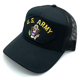 Infinite Hats US Army Patch Mesh Adjustable Baseball Cap (Black)