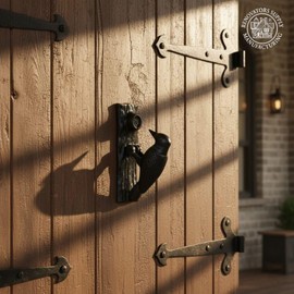 Renovators Supply Manufacturing Woodpecker Door Knocker Cast Iron RSF Finish 6.5 Inch Rustic Front Door Hardware with Mounting Screws