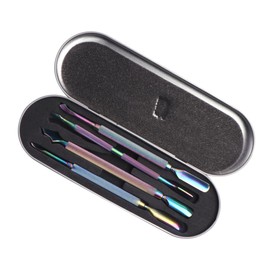 Healeved 4pcs Colorful Cuticle Pusher and Dead Skin Remover Tool for Professional Nail Care Manicure Tools for Home and Salon Use