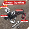 TYT Tri Ball Hitch Trailer Mount w/ Locks, Tow Hook
