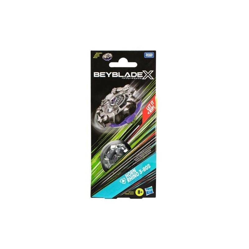 Beyblade X Horn Rhino 3-80S Booster Pack Set with Defense