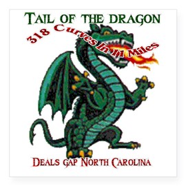 CafePress Flaming Dragon Tail of The Square Sticker 3 X 3 Square Bumper Sticker Car Decal, 3"x3" (Small) or 5"x5" (Large)