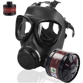 AMZYXUAN Gas Mask Survival Nuclear Chemical Full Face Respirator with 40mm Carbon Filter