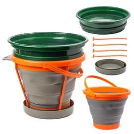 ASR Outdoor Metal Detector 1/4" Classifier Screen Set with 10L Collapsible Bucket Gold Panning Kit