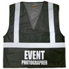 Conspiracy Tee Event Photographer Safety Vest, Black, Reflective Design, High