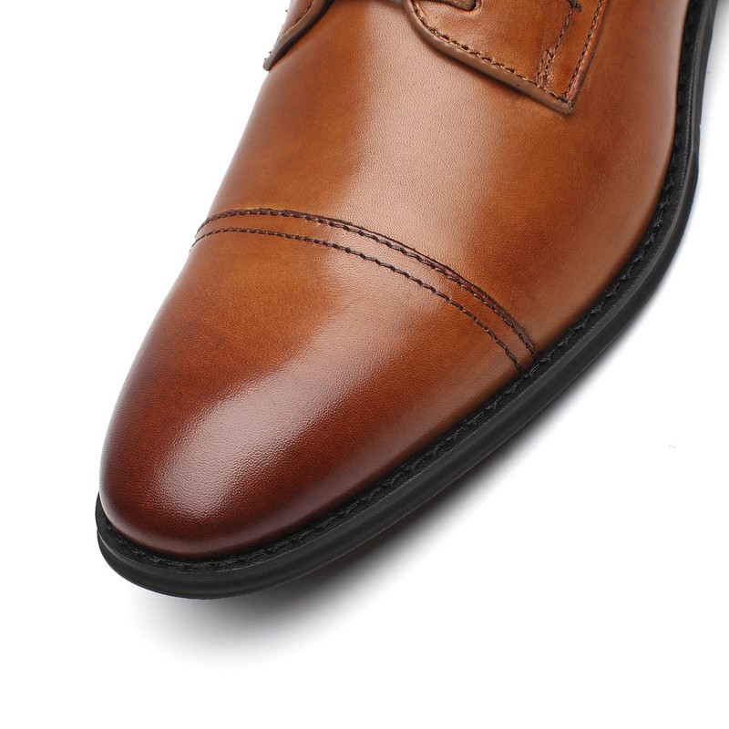La Milano Men's Oxfords Classic Modern Round Captoe Shoes, Splendo-1-cognac,