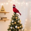 Cardinal Tree Topper, Cardinal Christmas Tree Topper with Santa Hat,