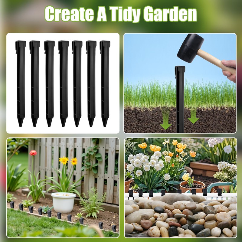 PUREZON Plastic Landscape Stakes, 30 PCS, 9.7 Inch