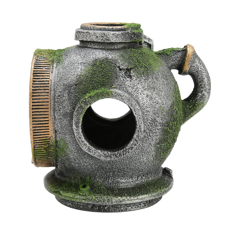 Aquarium Helmet Ornament Simulation Toxic Free Hideout House Resin Fish