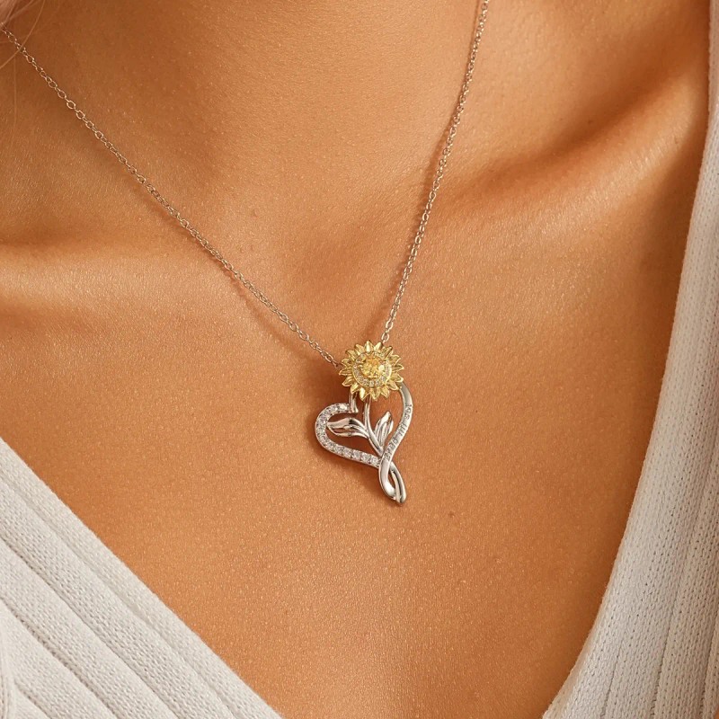 Joyeria Mujer Collare De Plata 925 Collares Girasol Dijes