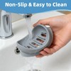 2 Pack Boat-Shaped Silicone Soap Dish with Drain, Self Draining