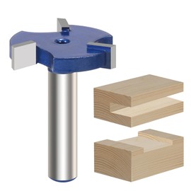 Vearter CNC Spoilboard Surfacing Router Bit, 1/4 Inch Shank Slab Flattening Router Bit, 3 Wings Carbide Rabbet Slot Cutter for Woodworking, Wood Planing (1'' D, 1/4'' H)