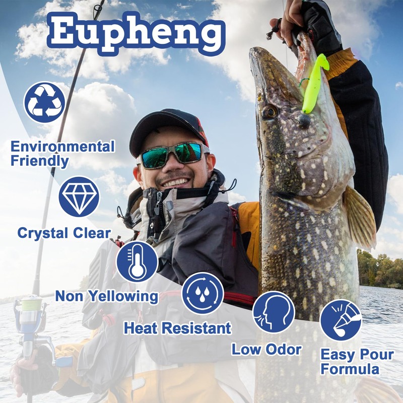 Eupheng PlastiCatch Series Plastisol Fishing Lure Making Plastic Rubber, Crystal
