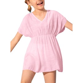 Fommykin Girls Swimwear Cover Ups Kids Beach Bathing Suit Coverups Cute Sweet Bikini Swimsuit Tunic Dress