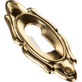 Gedotec Brass Key Plate | Key Rosette with Euro Lock | Vienna | Lock Rosettes - Cover for Locks | Pack of 2 - Key Bushings for Furniture Cabinets Including Mounting Material