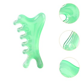 perfeclan Massage Comb Handheld Head Massage Tool Relaxation Comfortable Multifunctional Facial Massager Gua Sha Scraping Scalp Comb, Green