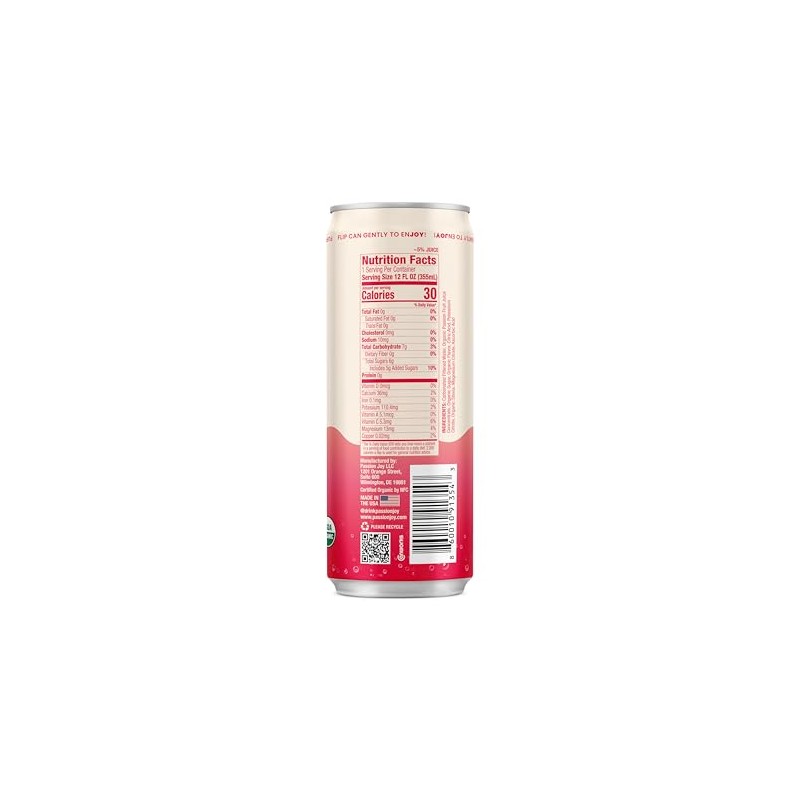 Passion Joy Organic Soda – Passion Fruit & Guava, 12