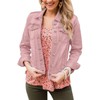 LookbookStore Pink Jean Stretchy Denim Fall Jackets for Women Stretchy