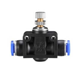 sourcing map 6mm Tube OD Pneumatic Air Flow Control Valve with Push-to-Connect Fitting,Straight Air Pneumatic Flow in-Line Speed Controller Valve