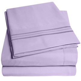 1500 Supreme Collection Bed Sheet Set - Extra Soft, Elastic Corner Straps, Deep Pockets, Wrinkle & Fade Resistant Hypoallergenic Sheets Set, Luxury Hotel Bedding, Queen, Lavender