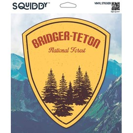 Squiddy Bridger Teton National Forest Hiking Camping - Vinyl Sticker Decal for Phone, Laptop, Water Bottle (3" high)