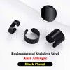 Black Mens Ring Set 5mm/10mm/17mm Wide Adjustable Stackable Rings Stainless