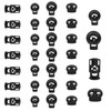32-Piece Heavy Duty Spring-Loaded Cord Locks with Single/Double Holes for