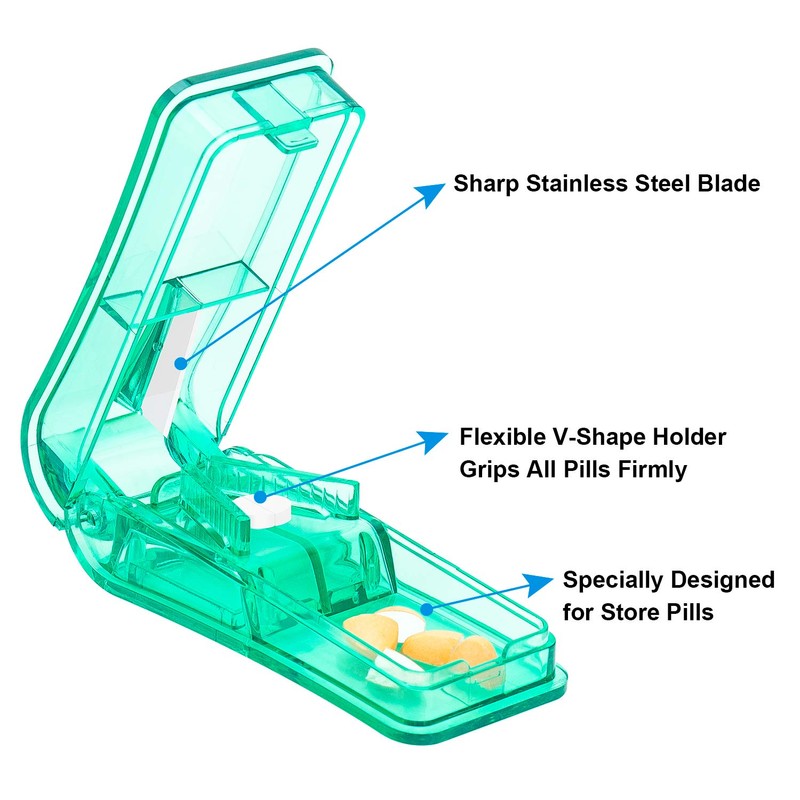 AVIDACE 2PCS Pill Cutter, Professional Pill Splitter for Cutting Small