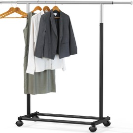 Simple Houseware Standard Rod Garment Rack, Black