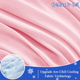 HCORA Cooling Duvet Cover Queen Size - Double Side Arc-Chill Q-Max>0.5 Cooling Fiber Duvet Cover Set 3PCS - Soft, Breathable, Cooling Comforter Cover with Zipper Closure & Corner Ties (Pink)