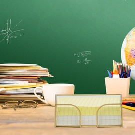 Shonmogar Sticky Note Holder Glass Post It Note Dispenser, 4 x 6 Inch Gold Sticky Note Dispenser, Stylish Post It Holder for Desk Home Office Decor