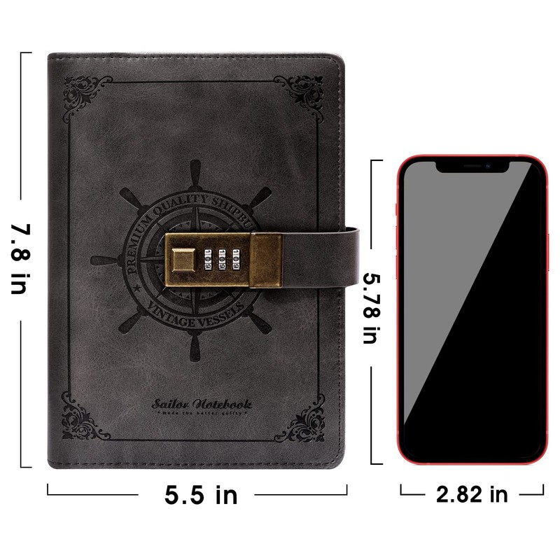 CAGIE Diary for Adults Boys Girls Men with Lock Retro