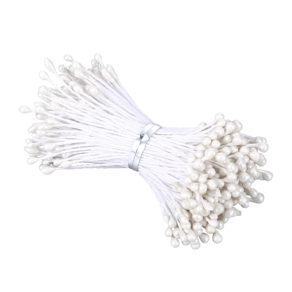 800 Stück Pfeifenreiniger Blumen Staubblatt Gelb mit Zwei Perlen Köpfen