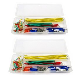 Hailege 2 Boxes 140pcs Solderless Breadboard Jumper Wire Kit U Shape Solderless Cables with Box for Electronics DIY