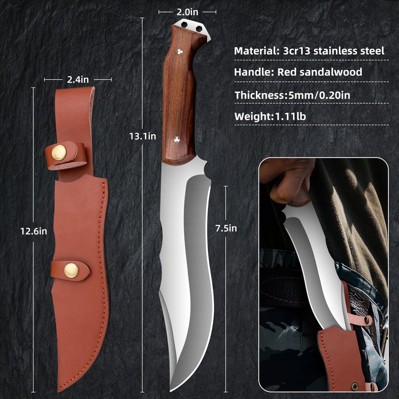 VARLEA Meat Cleaver Heavy Duty Butcher Full Tang Knife with