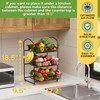 3 Tier Wire Baskets with 2 Banana Hangers, Detachable Countertop